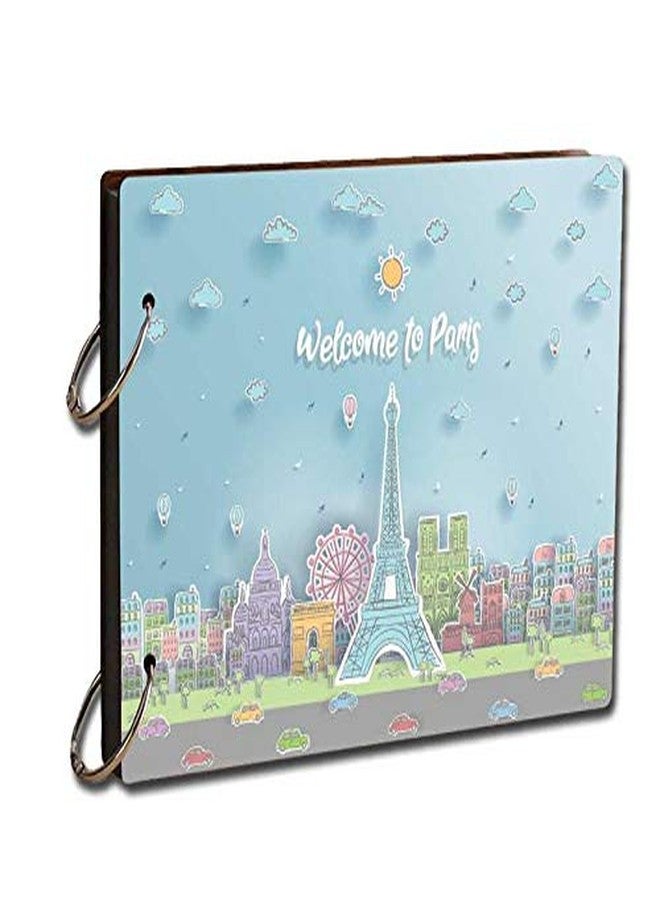 Paper Plane Design Wood Photo Album (22 x 16 x 4 cm, Multicolour) - Image 1