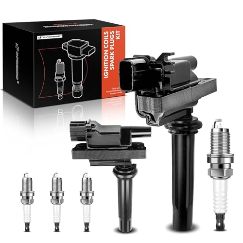 A-Premium APremium 2x Ignition Coil Pack and 4x Iridium Spark Plugs Compatible with Mazda Protege 1999 2000 2001 2002 2003 L4 16L - Image 1