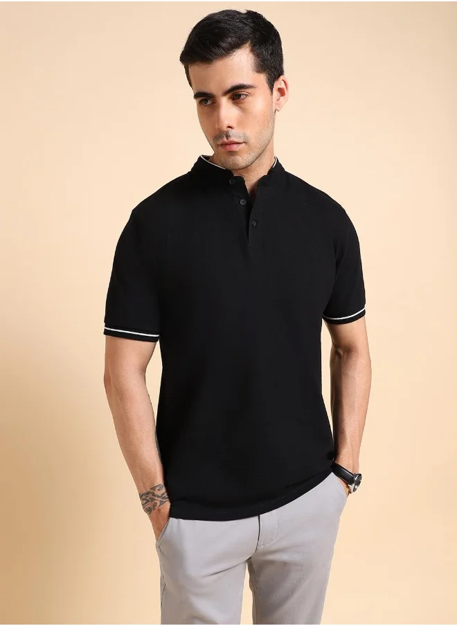 دينيس لينغو Black T-Shirt for Men, Classic Fit