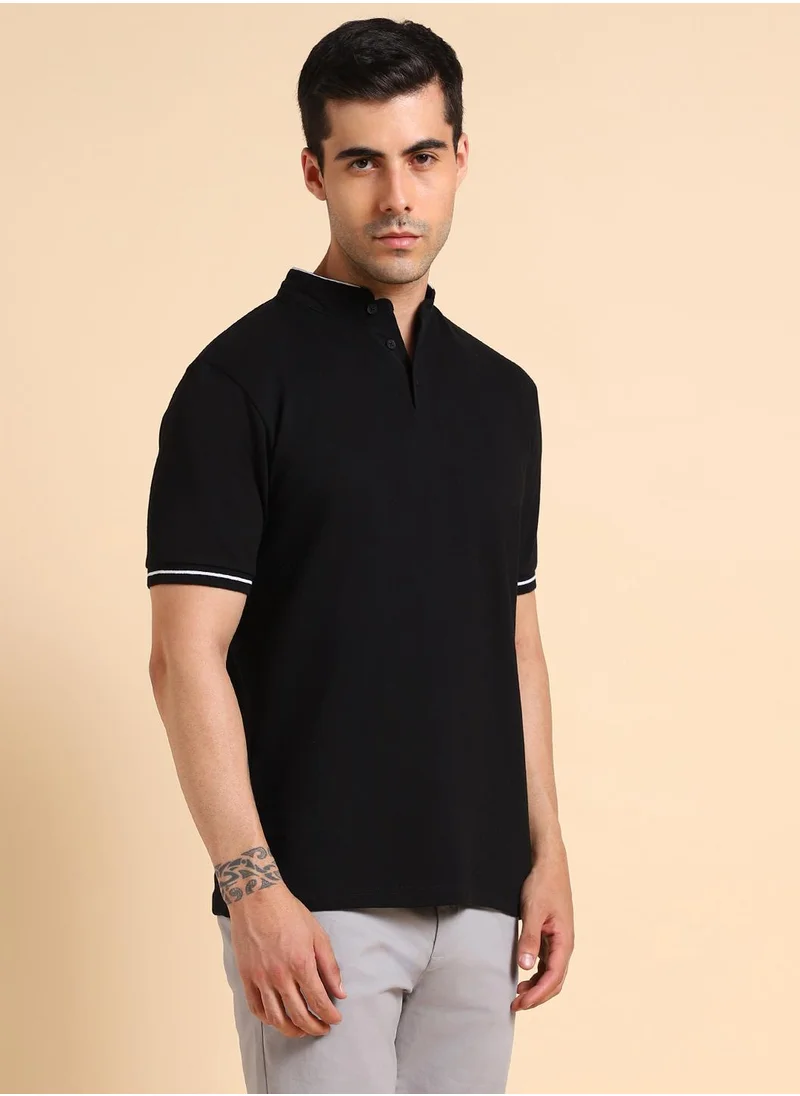 دينيس لينغو Black T-Shirt for Men, Classic Fit