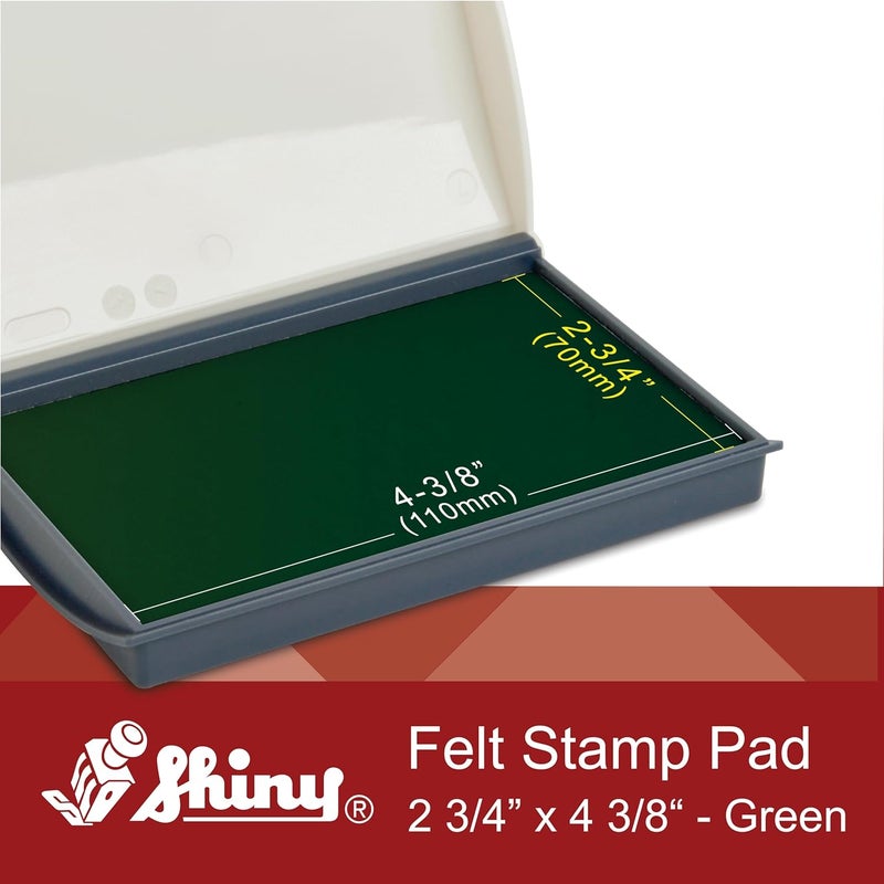Shiny Green Ink Stamp Pad, 2-3/4" by 4-3/8" Surface Area, Felt Stamp Pad with Green Water-Based Stamp Ink - Image 2