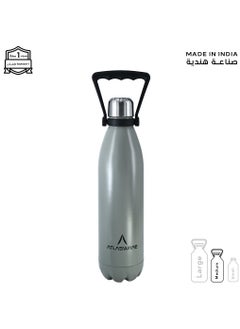 Atlasware Water Bottle with a Capacity of 750 ml, Stainless Steel Water Bottle that keeps Cold for 52 Hours and Keeps Heat for 24 Hours, Gray  - Image 1