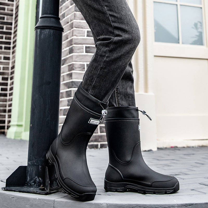 Men'S Rubber Shoes, Couple'S Mid-Calf Rain Boots, Waterproof Thick-Soled Wear-Resistant Rain Boots For Men And Women, Special Non-Slip Water Boots For Fishing Sites - Image 4
