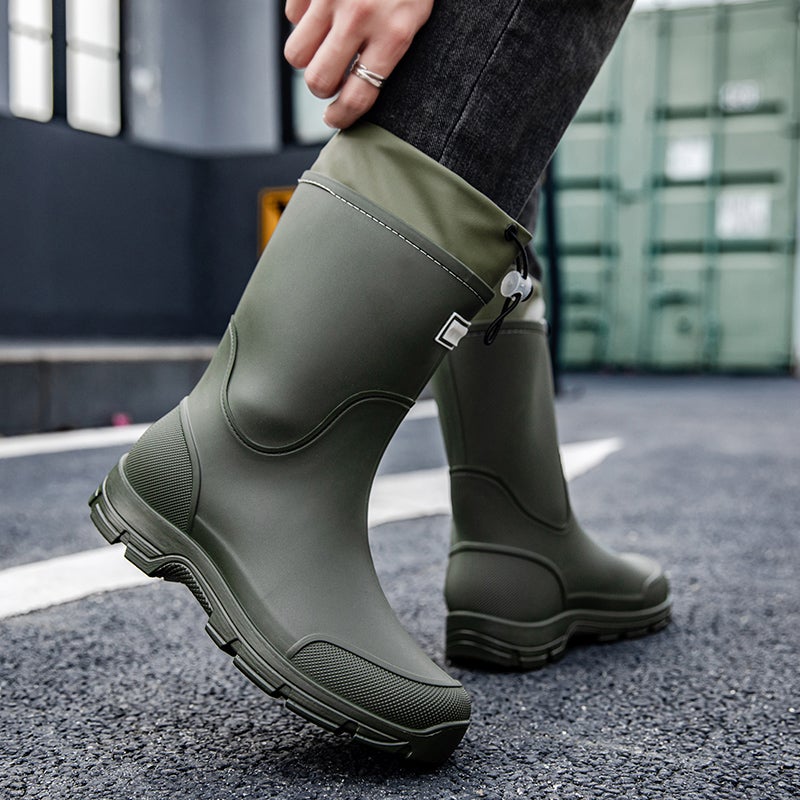 Men'S Rubber Shoes, Couple'S Mid-Calf Rain Boots, Waterproof Thick-Soled Wear-Resistant Rain Boots For Men And Women, Special Non-Slip Water Boots For Fishing Sites - Image 5