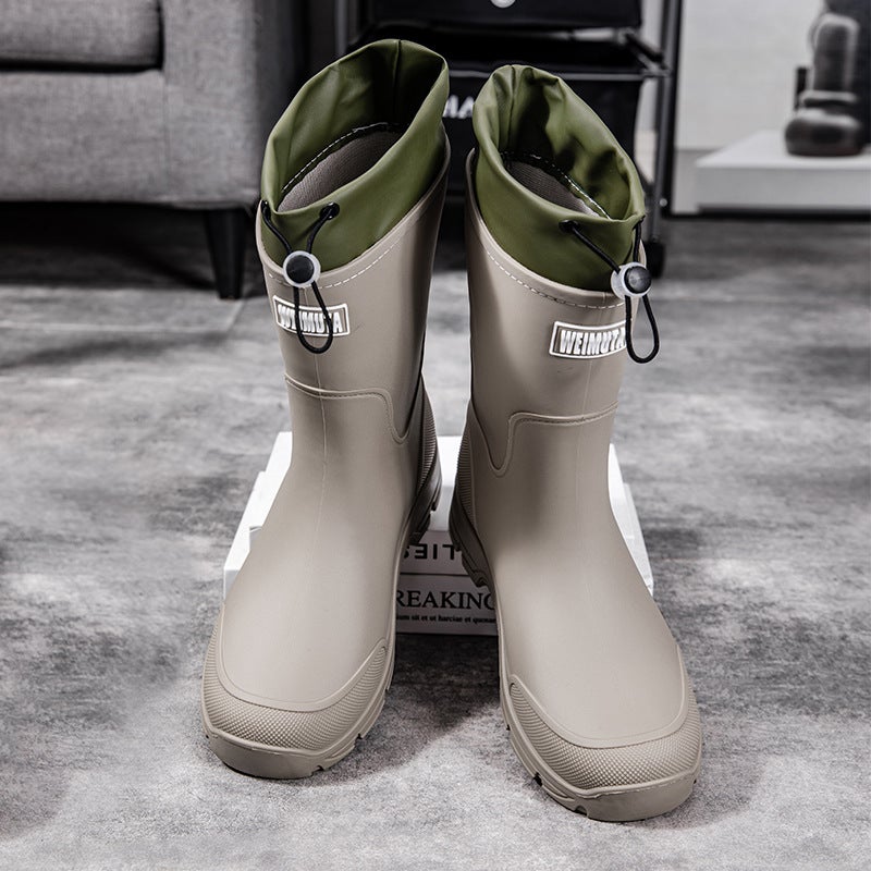 Men'S Rubber Shoes, Couple'S Mid-Calf Rain Boots, Waterproof Thick-Soled Wear-Resistant Rain Boots For Men And Women, Special Non-Slip Water Boots For Fishing Sites - Image 3