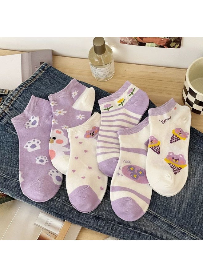 Trendora  Women's Cotton Ankle Socks, Mixed Colours, 5 Pairs, Cotton Blend, Casual Comfort, Closed Toe - Image 3