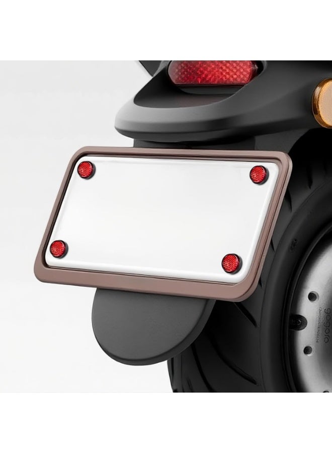 Red Reflector Motorcycle License Plate Brackets Bolts and Nuts, 8PCS Warning Reflective Screws, Bright License Plate Bolts - Image 2