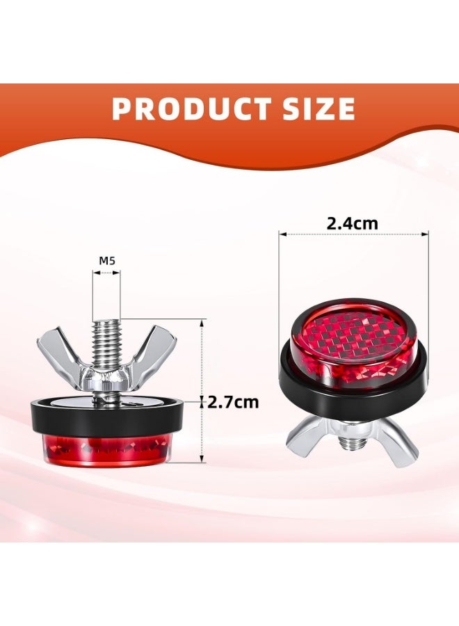 Red Reflector Motorcycle License Plate Brackets Bolts and Nuts, 8PCS Warning Reflective Screws, Bright License Plate Bolts - Image 5