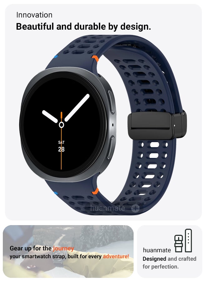 huanmate Samsung Galaxy Watch 8 40mm Soft Silicone Replacement Strap - High Quality, Lightweight, Stylish & Durable - Easy Installation - Replacement Strap for Samsung Galaxy Watch 8 40mm - Image 2