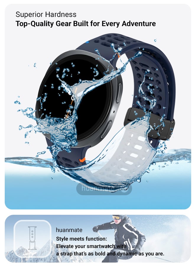 huanmate Samsung Galaxy Watch 8 40mm Soft Silicone Replacement Strap - High Quality, Lightweight, Stylish & Durable - Easy Installation - Replacement Strap for Samsung Galaxy Watch 8 40mm - Image 4