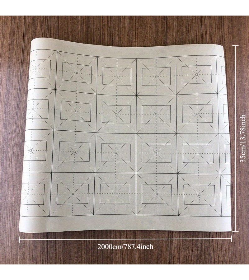 1. لفة ورق أرز طويل للخطوط الصينية بطول 20 متر وعرض 78.7 سم، ورق شبه خام وشبه ناضج، أبيض مع شبكة مربعة، مناسب لممارسة الخط الصيني والكوري وعرض اللفائف المعلقة. - Image 4