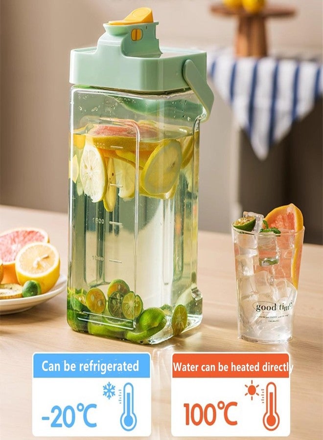 GeRRiT 123fl oz cold water bottle, clear plastic kettle with lid, refrigerator kettle, BPA-free, shatters resistant, perfect for iced tea, Sangria, lemonade, juice, milk, etc (light green), neutral - Image 5