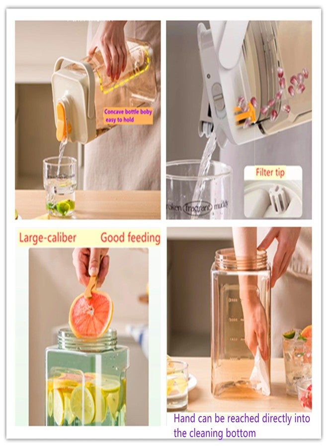 GeRRiT 123fl oz cold water bottle, clear plastic kettle with lid, refrigerator kettle, BPA-free, shatters resistant, perfect for iced tea, Sangria, lemonade, juice, milk, etc (light green), neutral - Image 3