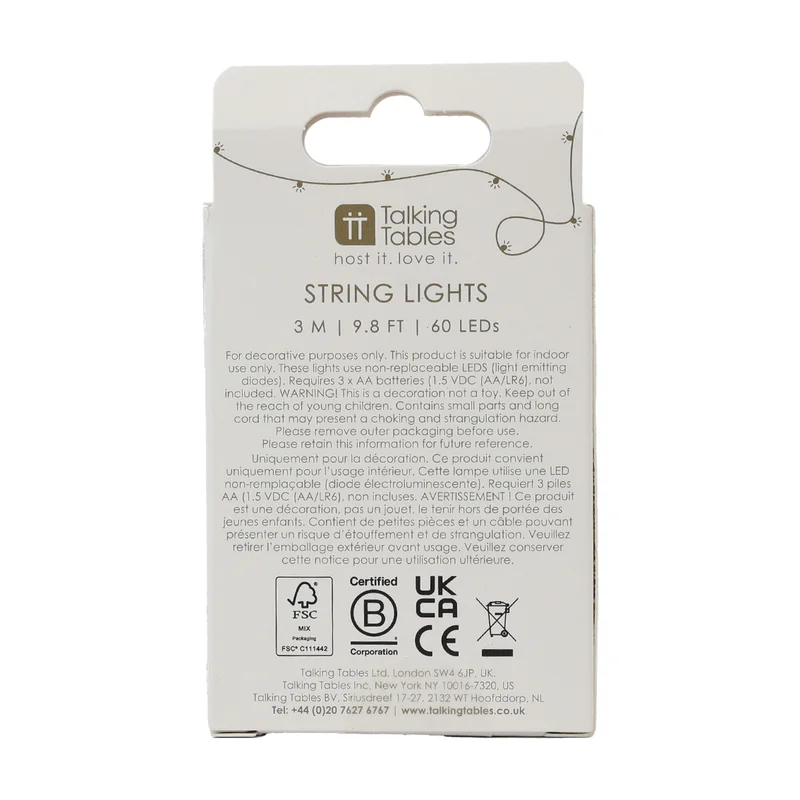 توكينج تيبلز أضواء خيط ذهبية قابلة للتنسيق،  متر