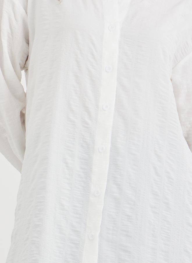 Styli Plain Regular Fit Button Closure Maxi Kimono - Image 4