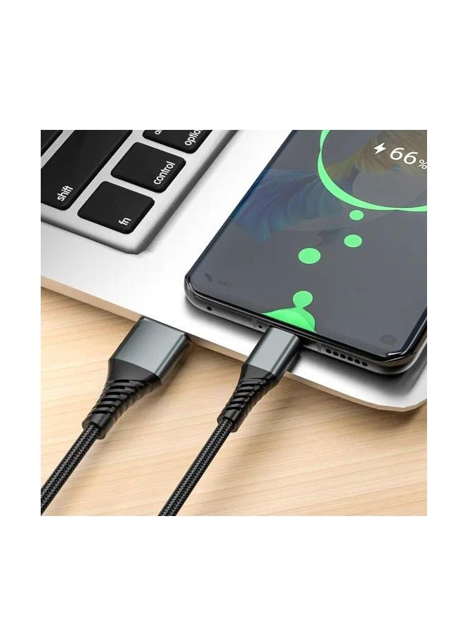 micro speed Micro USB Cable 1M Nylon Braided Wire Fast Quick Charger Micro USB 2.0 for Android Charging Compatible and Universal Black - Image 3
