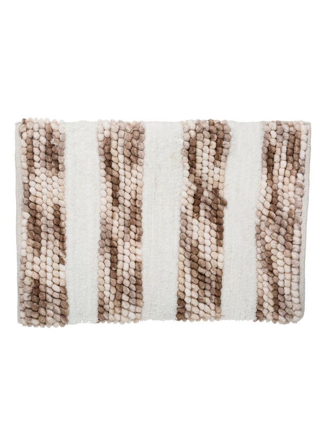 Five Simply Smart Rectangular Thick Bathmat Taupe and White 50 x 75 cm 174628A - Image 1