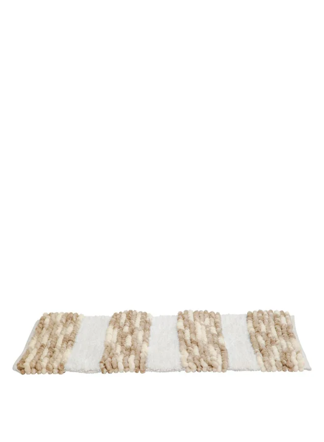 Five Simply Smart Rectangular Thick Bathmat Taupe and White 50 x 75 cm 174628A
