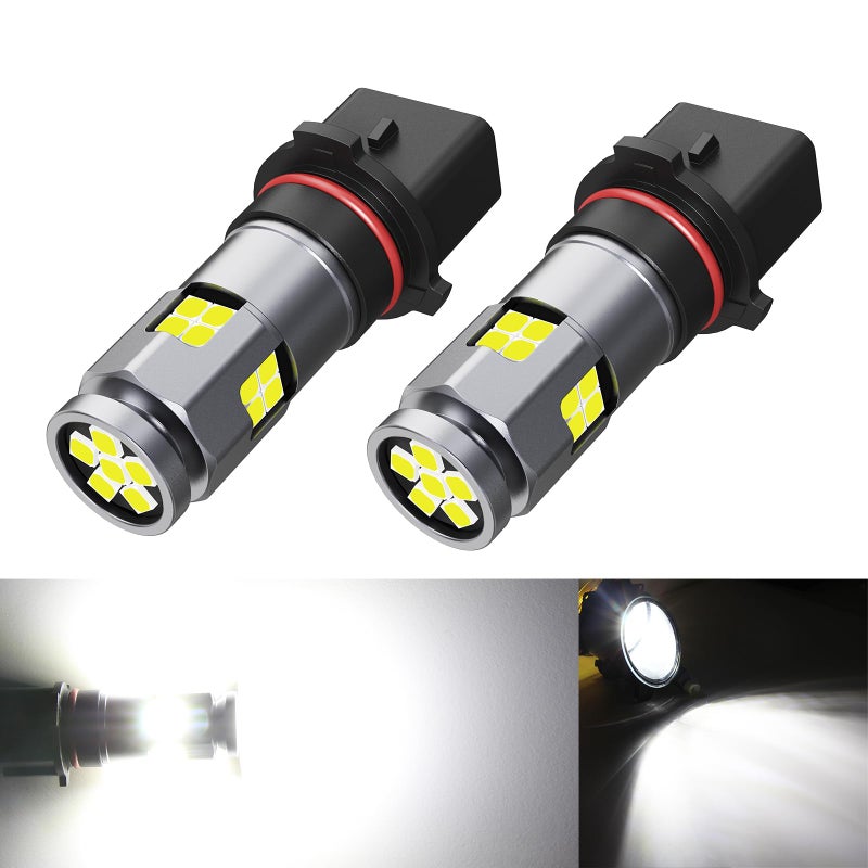 Fulanmi PSX26W 6000K Xenon White LED Fog Light Bulbs, Compatible with H28W 12278 PG18.5d-3 PWY26W 12278C1, 3030 22-SMD 360Â° Output Fog Light Replacement 12V for Cars and Trucks - Image 1