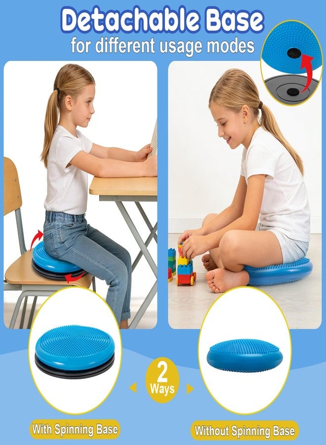 Fimeetoy Wiggle Seat Cushion,Fimeetoy Sensory Spinning Chair,ADHD Tools for Kids,Flexible Seating Classroom & Home,Inflatable Wobble Balance Disc-Blue - Image 3