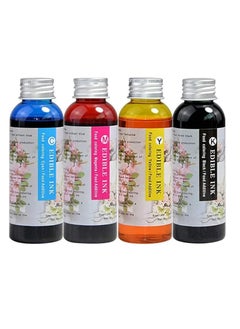 AVE-TECH Food Grade 400ML 4 Colors 100ML/Bottle Bakey Ink Refillable For Ink Tank Printers, 80 Ink Cartridges Cake Ink (Black-Cyan-Mageta-Yellow)  - Image 1