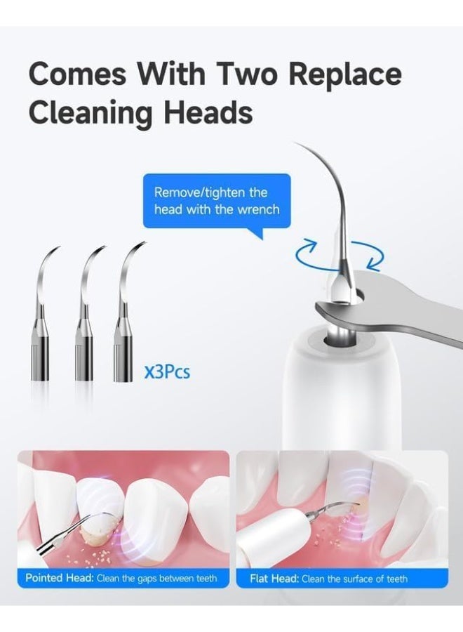 7000 Plaque Remover for Teeth, Tartar Remover for Teeth, Dental Calculus Remover, Teeth Cleaning Kit 5 Speed Modes with 3 Replaceable Heads, with LED Light. - Image 4