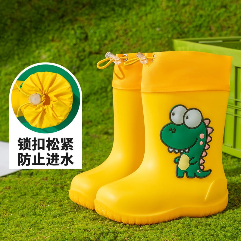 Children'S Rain Boots 1-7 Years Old Boys And Primary School Students Dinosaur Water Shoes Baby Non-Slip Children'S Cartoon Rain Boots For Girls - Image 4