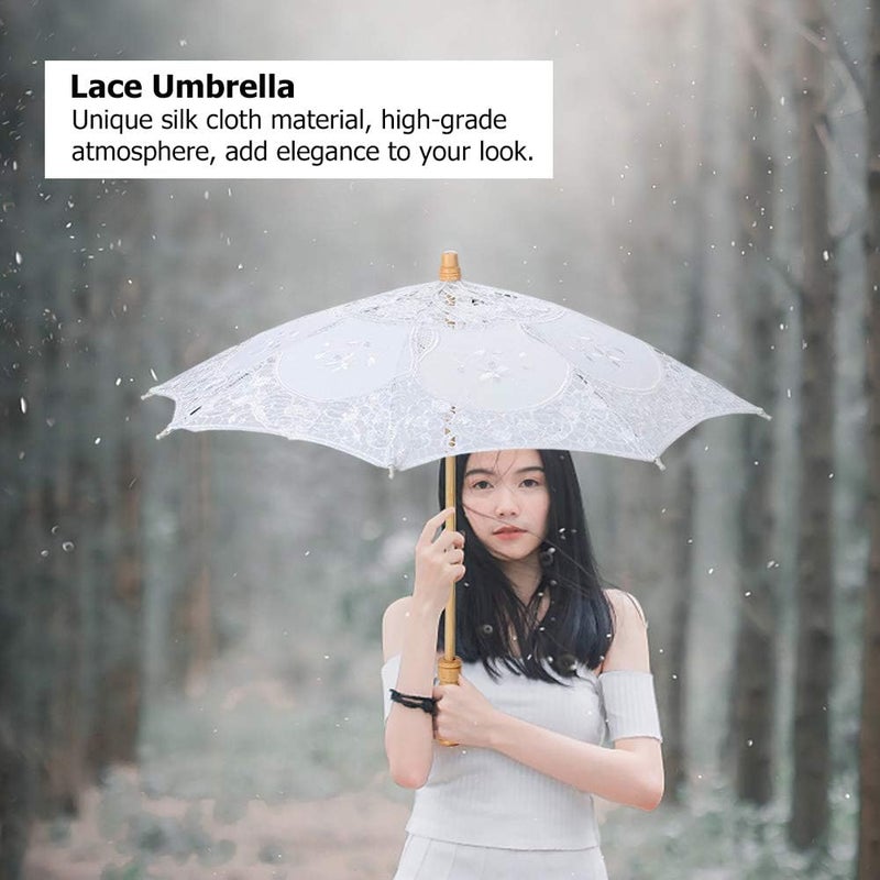 klarako Lace Umbrella, Romantic Lace Flower Umbrella, Suitable For Wedding Photography Stage Performances Etc To Use(#2) - Image 3