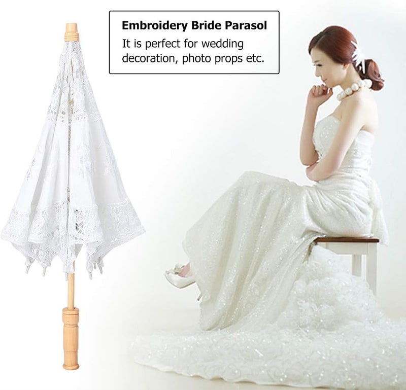 klarako Lace Umbrella, Romantic Lace Flower Umbrella, Suitable For Wedding Photography Stage Performances Etc To Use(#2) - Image 4