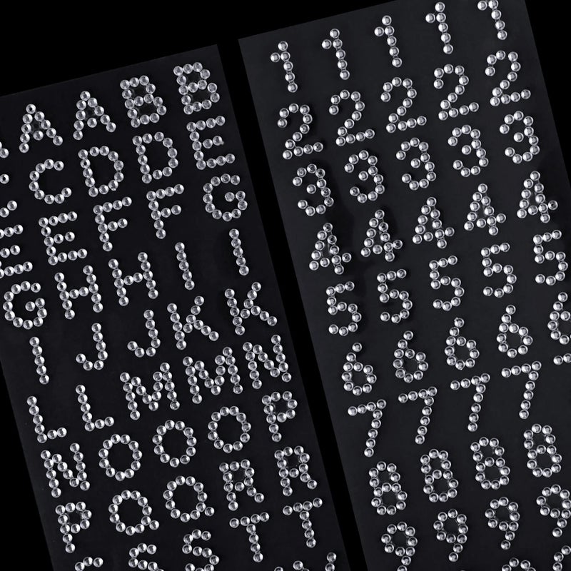 Blulu Rhinestone Letter Stickers for Graduation Cap Grad Cap Decorations Diamond Glitter Alphabet Number Stickers Stick on Small for Scrapbooking Fabric Handicraft Art Supplies(Silver) - Image 4