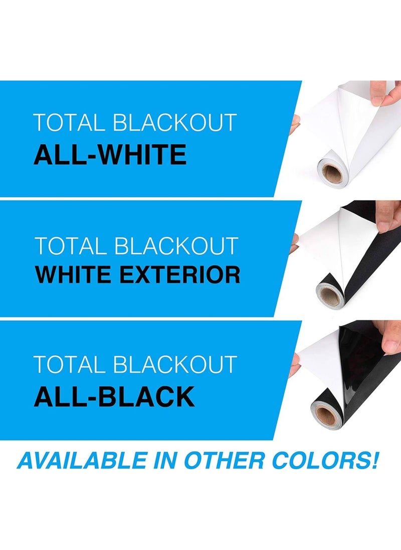 BPA - Total Blackout Window Film 100 Light Blocking Room Darkening Static Cling - No Residue Film for Privacy Home Security and Day Sleep - Easy Removal UV Prevention Treatment 42 x 144 inches - Image 1