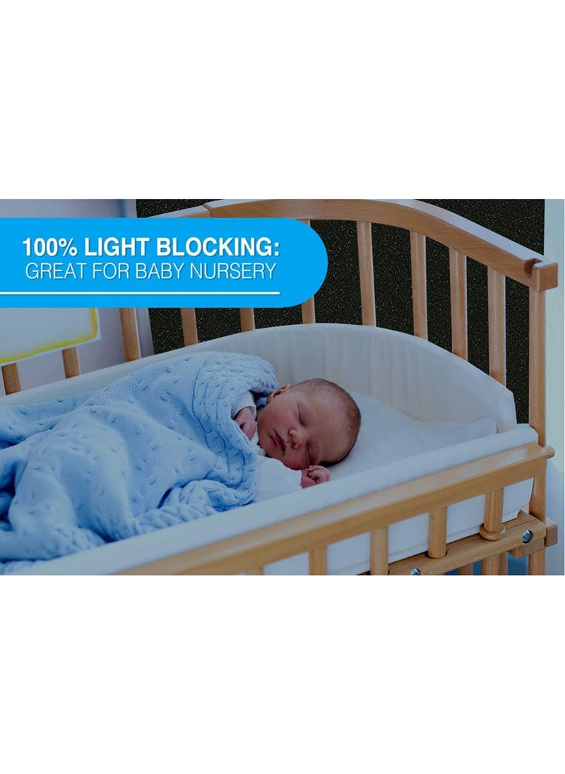 BPA - Total Blackout Window Film 100 Light Blocking Room Darkening Static Cling - No Residue Film for Privacy Home Security and Day Sleep - Easy Removal UV Prevention Treatment 42 x 144 inches - Image 1