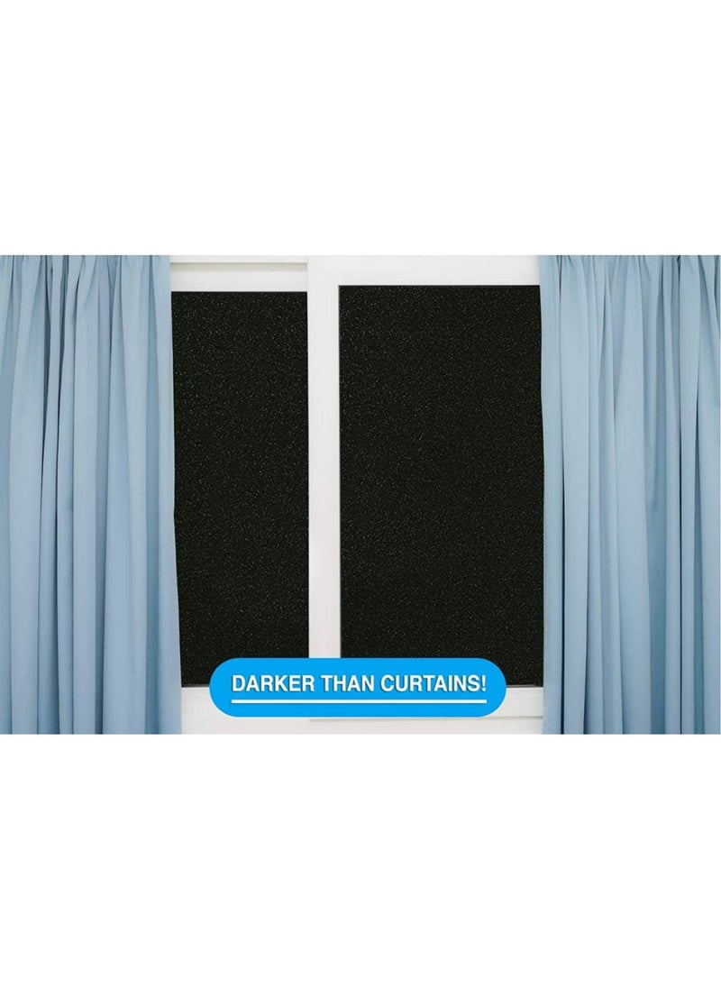 BPA - Total Blackout Window Film 100 Light Blocking Room Darkening Static Cling - No Residue Film for Privacy Home Security and Day Sleep - Easy Removal UV Prevention Treatment 42 x 144 inches - Image 1