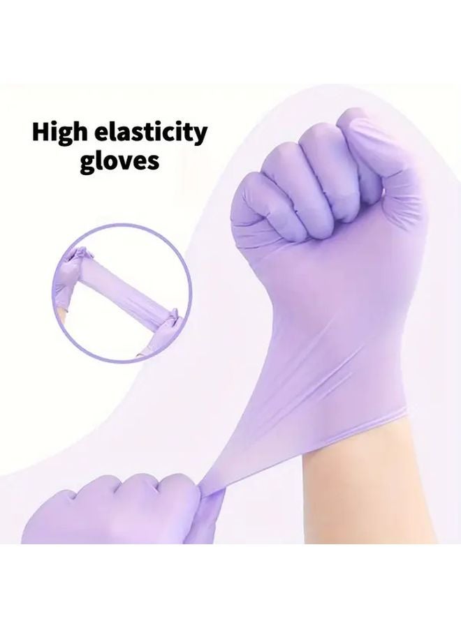 50 PCS Ume Purple Nitrile Gloves High Elasticity Waterproof Non Slip Disposable Household Cleaning - Image 4