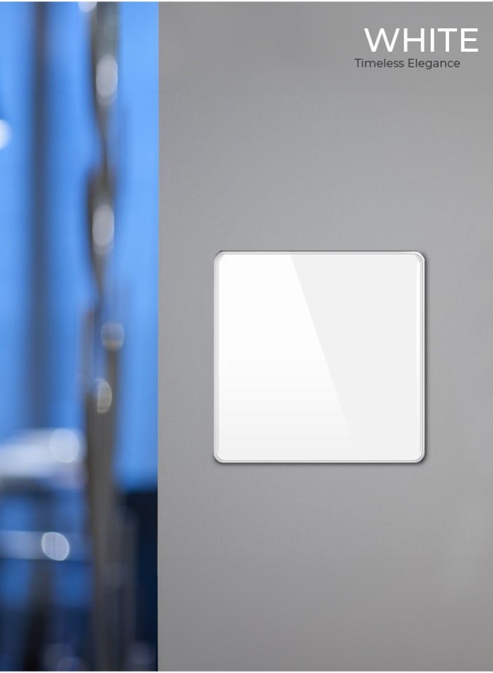 Vmax Modern 1-Gang 2-Way Plate Switch – Square Design, Small Angle Press, Durable & Easy Install Wall Switch (WHITE, GREY) - Image 1