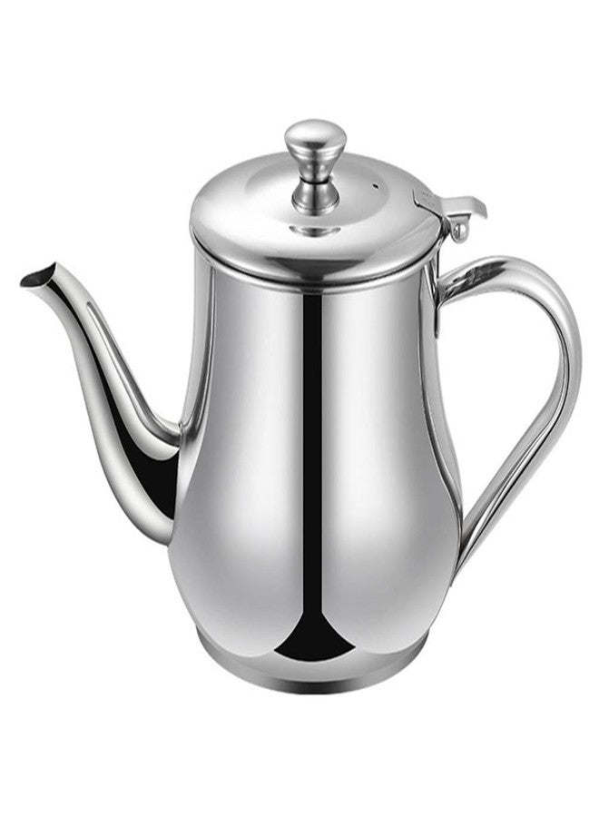 هيموتون وعاء تصفية زيت من الفولاذ المقاوم للصدأ من هيموتون، مزود بمصفاة وفوهة طويلة لتخزين زيت الطهي وتصفيته بكفاءة، أبعاده 7.08 × 4.92 × 3.14 بوصة، مناسب للمطبخ - Image 1