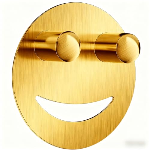 Yoshiky Stainless Steel Smiley Face Sponge Holder, Silver Sink Caddy Organizer Storage with Suction Cup for Kitchen, Kitchen Accessories Decor Scrubber-Gold - Image 1