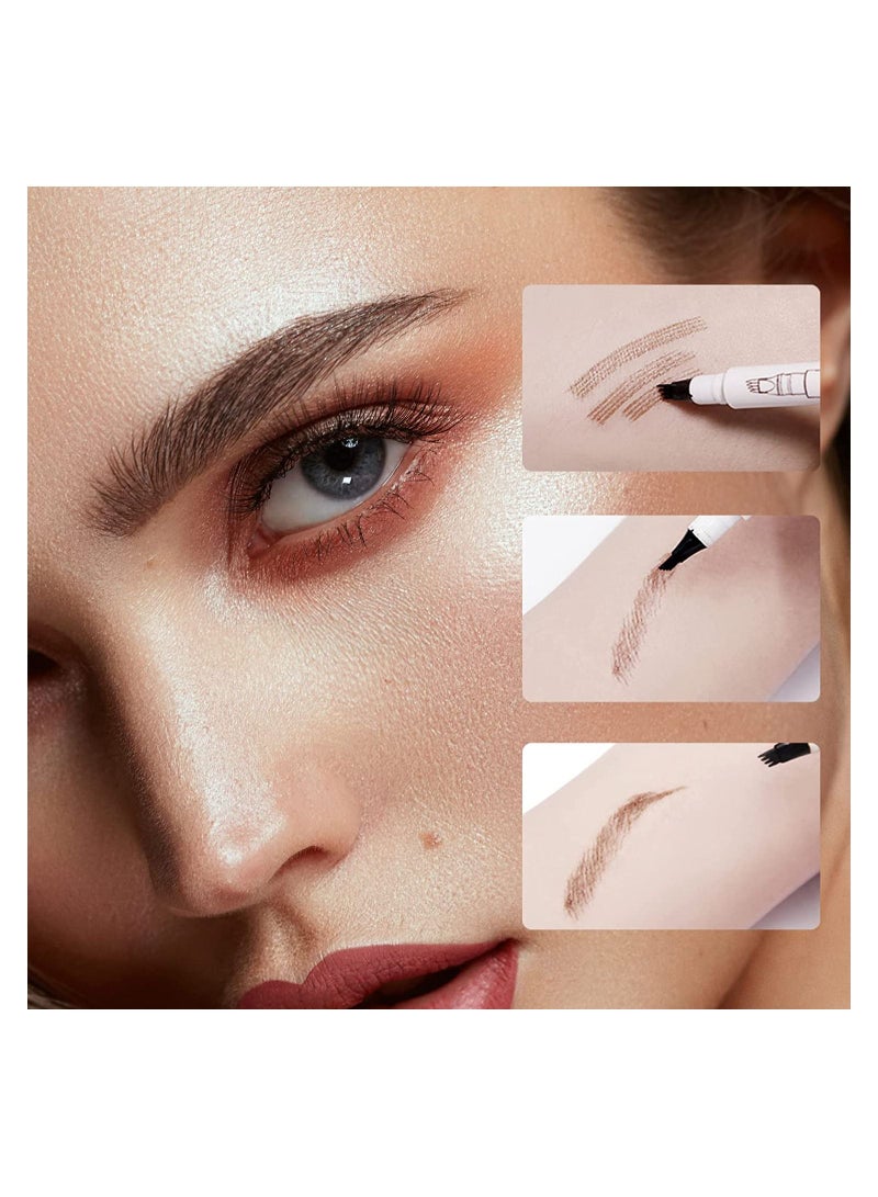 Music Flower Liquid Eyebrow Pen,Tattoo 4 tips Fine Sketch, Microblade pen for eyebrows, Waterproof Long lasting Natural Brows Looking Black - Image 5