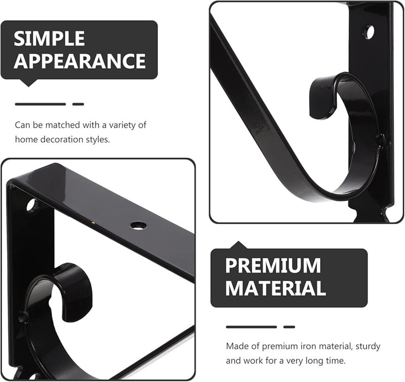 Jojofuny Heavy Duty Iron Shelf Brackets 2 Sets 20X12 6X2 5CM Wall Mounted Corner Brackets For Home Garage Kitchen - Image 3
