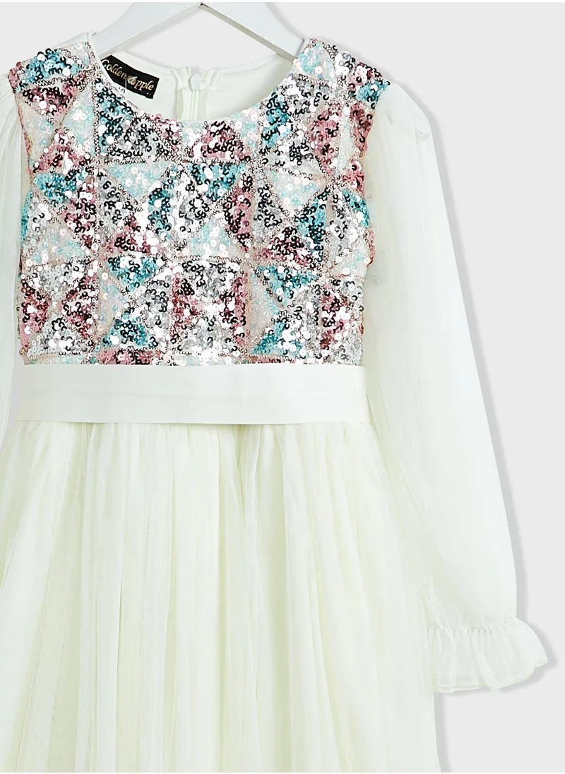 Little Golden Apple Little Sequin Top  Dress