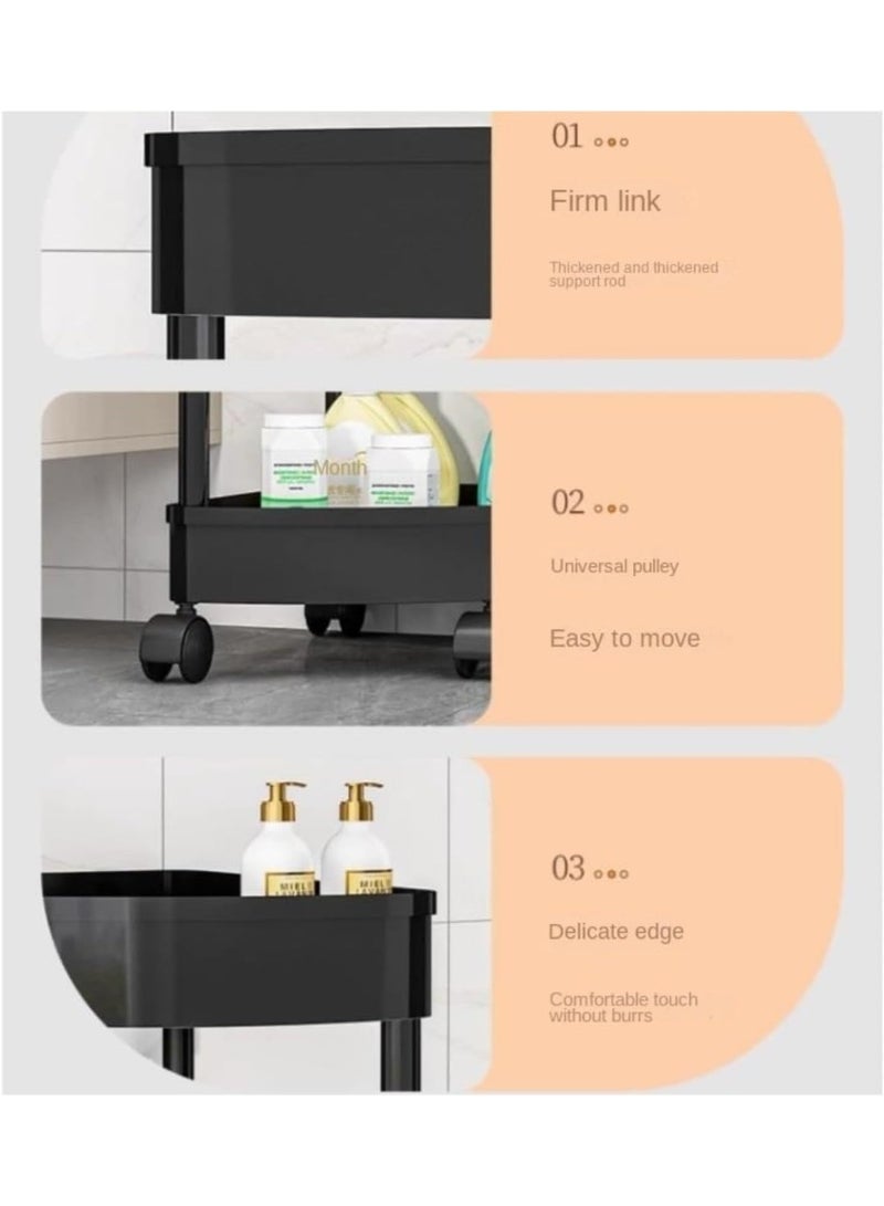 DIOTTI 4-Tier Corner Shower Caddy with Wheels, Plastic Bathroom Storage Shelf, Rustproof Corner Organizer Rack for Bathroom, Kitchen, Laundry (Black) - Image 2