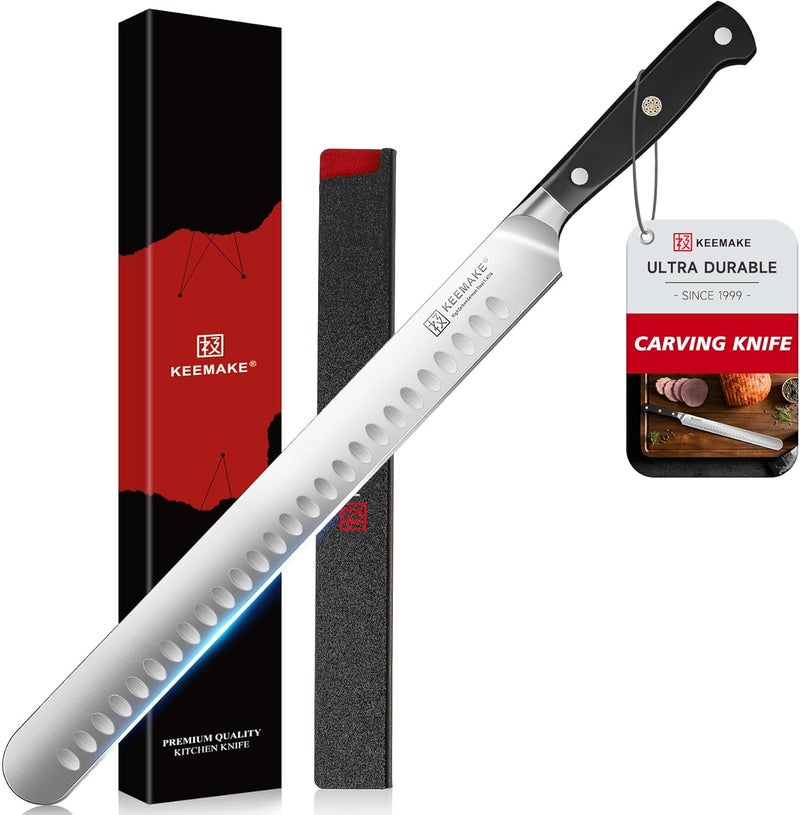 KEEMAKE Brisket Knife, 12 Inch Carving Knife, Razor Sharp German Steel Slicing Knives for Meat with Ergonomic Handle for Meat Cutting, Roasts, BBQ, Turkey - Image 1