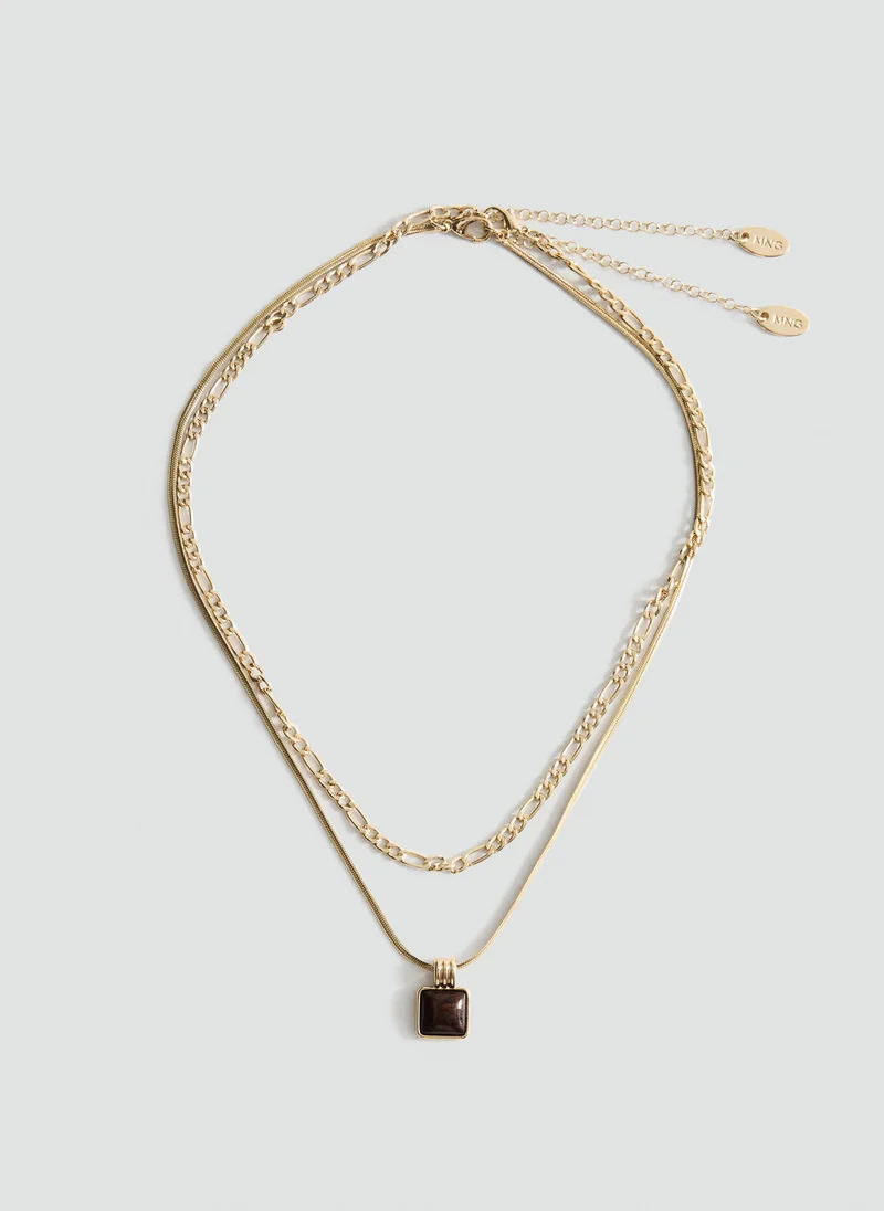 MANGO Double pendant necklace