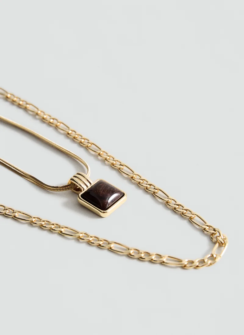 MANGO Double pendant necklace