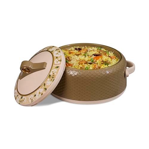 Nayasa Coral Insulated Inner Stainless Steel Casserole- 1500 ML | Serving Bowl with Lid | Hot Pot for Kitchen | Roti Box | Dark Brown - Image 1