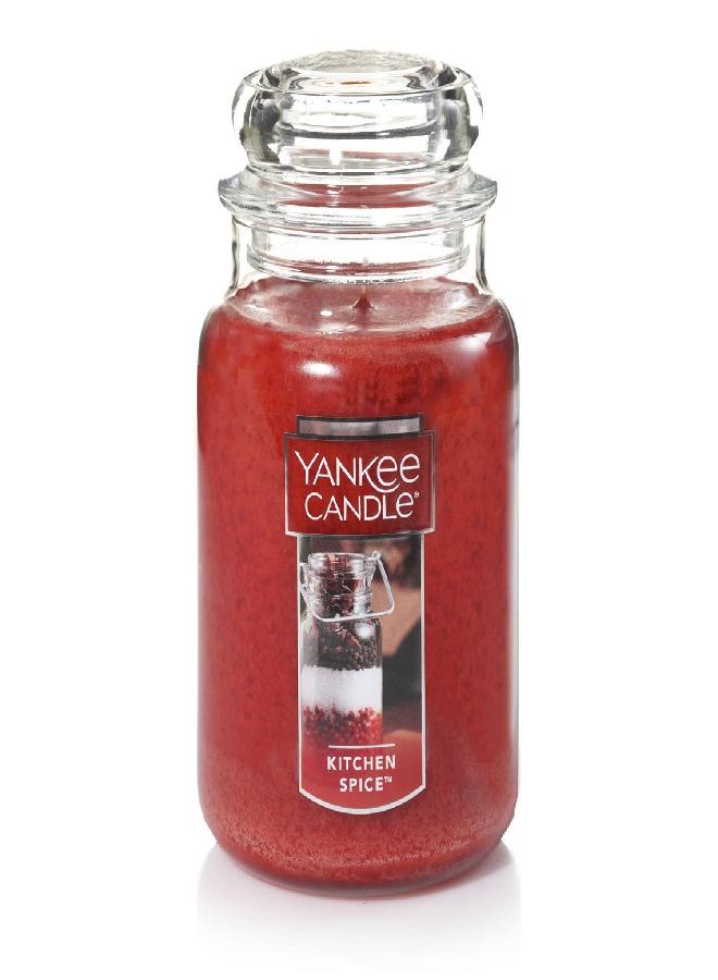 Yankee Candle Kitchen Spice Scented, Classic 22oz Large Jar Single Wick Candle, Over 110 Hours of Burn Time - Image 1