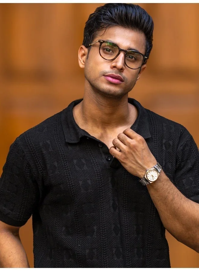 مانياك تيشيرت بولو رجالي مانياك قطن أخضر زمردي بأكمام نصفية