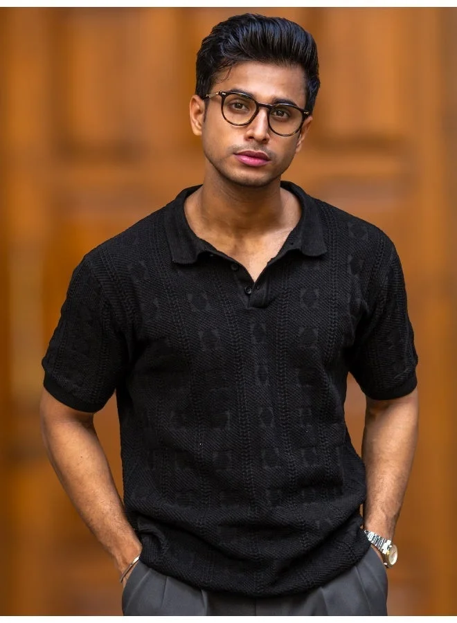 مانياك تيشيرت بولو رجالي مانياك قطن أخضر زمردي بأكمام نصفية