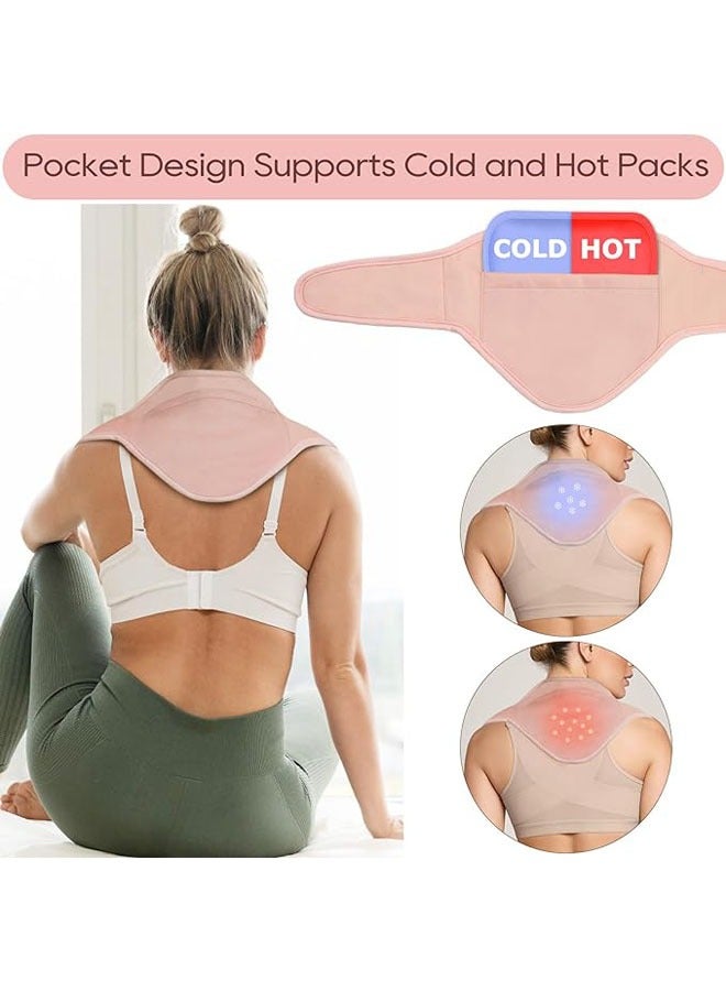 general Castor oil wrap for neck and décolletage to reduce clutter, natural bamboo cotton castor oil pack, soft and portable compression to soothe the back triangle of the neck - Image 3