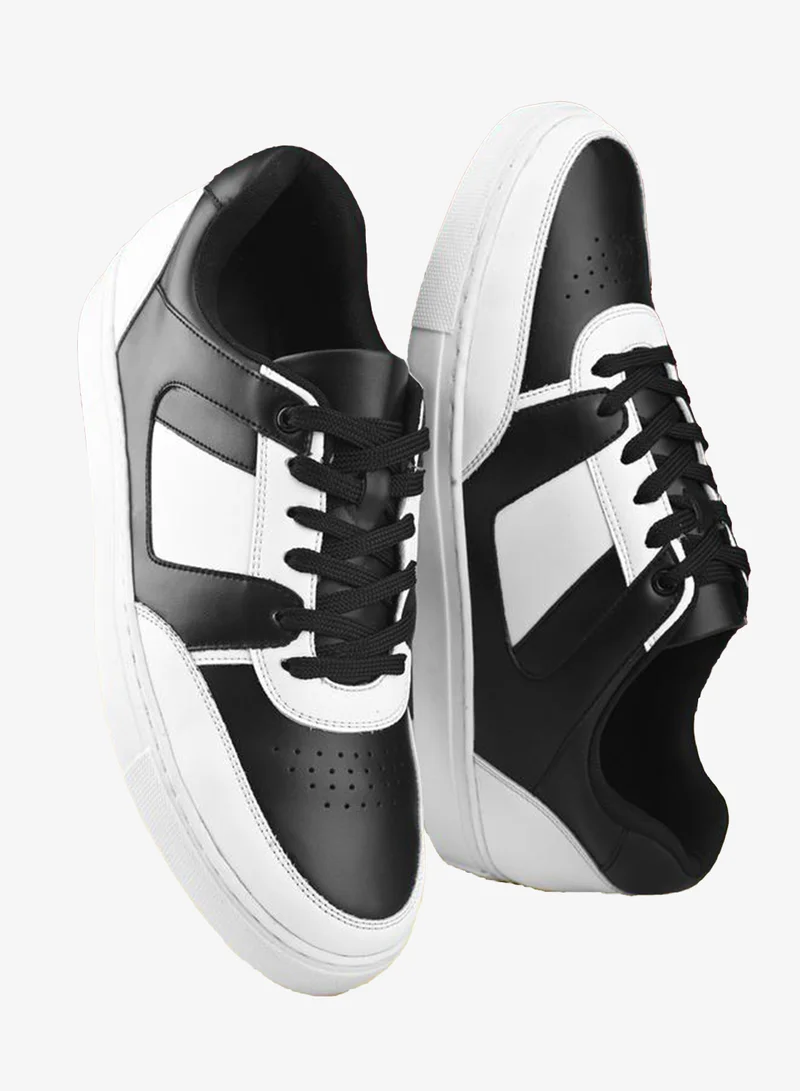 Styli Active Skateboard Color Block Lace Up Sneakers